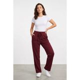 Genius Store Kadın Pantolon Beli Lastikli Cepli Rahat Kalıp Kadın Spor Pantolon KADIN-POLİVİSKON - M - Mürdüm