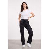 Genius Store Kadın Pantolon Beli Lastikli Cepli Rahat Kalıp Kadın Spor Pantolon KADIN-POLİVİSKON - M - Siyah