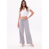 Genius Store Kadın Pantolon Geniş Paça Pamuklu Viskon Cepli Pantolon Beli Lastikli Genişpaça-Pantolon - Gri