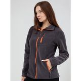 Genıus Store Kadın Polar Tam Fermuarlı Outdoor 3 Cepli Polar Ceket - Füme