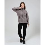 Genıus Store Kadın Polar Tam Fermuarlı Outdoor 3 Cepli Polar Ceket - Gri