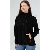 Genıus Store Kadın Polar Tam Fermuarlı Outdoor 3 Cepli Polar Ceket - Siyah