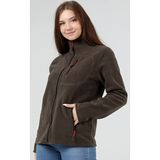 Genıus Store Kadın Polar Tam Fermuarlı Outdoor 3 Cepli Polar Ceket - XL - Haki