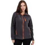 Genius Store Kadın Polar Tam Fermuarlı Outdoor 3 Cepli Spor Polar Ceket Füme L