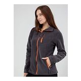 Genius Store Kadın Polar Tam Fermuarlı Outdoor 3 Cepli Spor Polar Ceket Füme M