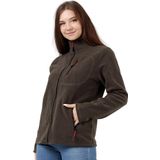 Genius Store Kadın Polar Tam Fermuarlı Outdoor 3 Cepli Spor Polar Ceket Haki 2Xl