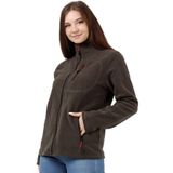 Genius Store Kadın Polar Tam Fermuarlı Outdoor 3 Cepli Spor Polar Ceket Haki M