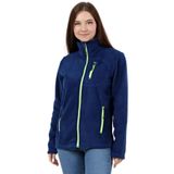 Genius Store Kadın Polar Tam Fermuarlı Outdoor 3 Cepli Spor Polar Ceket İndigo M