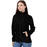 Genius Store Kadın Polar Tam Fermuarlı Outdoor 3 Cepli Spor Polar Ceket Siyah 2Xl