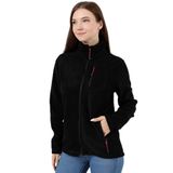 Genius Store Kadın Polar Tam Fermuarlı Outdoor 3 Cepli Spor Polar Ceket Siyah L