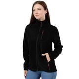 Genius Store Kadın Polar Tam Fermuarlı Outdoor 3 Cepli Spor Polar Ceket Siyah M