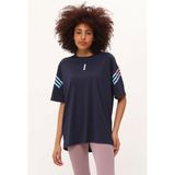 Genıus Store Kadın Spor Tişört Baskılı Fitness, Antrenman Fit - 2XL - Lacivert