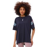 Genıus Store Kadın Spor Tişört Baskılı Fitness, Antrenman Fit - L - Lacivert