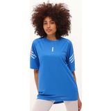 Genıus Store Kadın Spor Tişört Baskılı Fitness, Antrenman Fit - L - Mavi