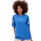 GENIUS STORE Kadın Spor Tişört Baskılı Fitness, Antrenman Fit (SAKS MAVİ, L)