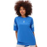 GENIUS STORE Kadın Spor Tişört Baskılı Fitness, Antrenman Fit (SAKS MAVİ, S)