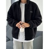 Genius Store Oversize Kuzu Sweatshirt Siyah Erkek İç Polarlı Sherpa Kumaş Konforlu Kullanım XL