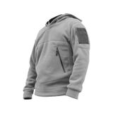 Genius Store Store Erkek Polar Outdoor Kapşonlu Kombat Tactical Cepli Polar Gri