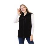 Genius Store Store Kadın Polar Yelek Tam Fermuarlı Outdoor Spor Yelek 3cepli Siyah