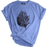 Genius Store Unisex Baskılı Outdoor Normal Kalıp T-Shirt Tukruaz Kuru Yaprak Turkuaz Xl