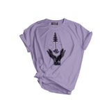Genıus Store Unısex Baskılı Outdoor Tshirt Normal Kalıp Tişört (EL AĞAÇ LİLA/XXL)