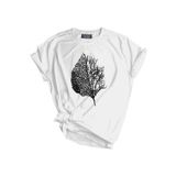 Genıus Store Unisex Baskılı Tişört Outdoor Normal Kalıp Tshirt (BEYAZ YAPRAK, S)