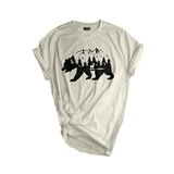 Genıus Store Unisex Baskılı Tişört Outdoor Normal Kalıp Tshirt (EKRU AYI, S)