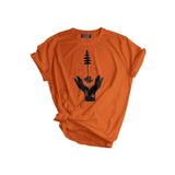 Genıus Store Unisex Baskılı Tişört Outdoor Normal Kalıp Tshirt (EL TURUNCU AĞAÇ/XL)