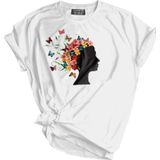 Genıus Store Unisex Baskılı Tişört Outdoor Normal Kalıp Tshirt (KADIN ÇİÇEK BEYAZ, L)