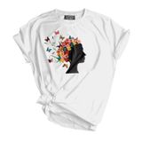Genıus Store Unisex Baskılı Tişört Outdoor Normal Kalıp Tshirt (KADIN ÇİÇEK BEYAZ, XL)