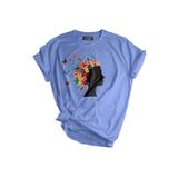 Genıus Store Unisex Baskılı Tişört Outdoor Normal Kalıp Tshirt (KADIN ÇİÇEK MAVİ, XXL)