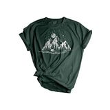 Genıus Store Unisex Baskılı Tişört Outdoor Normal Kalıp Tshirt (KAMP GREEN/XXL)