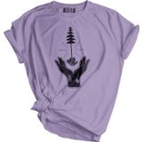 Genıus Store Unisex Baskılı Tişört Outdoor Normal Kalıp Tshirt (LİLA EL AĞAÇ, M)