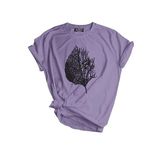 Genıus Store Unisex Baskılı Tişört Outdoor Normal Kalıp Tshirt (LİLA YAPRAK, XL)