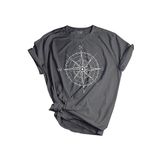 Genıus Store Unisex Baskılı Tişört Outdoor Normal Kalıp Tshirt (PUSULA FÜME, S)