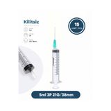 Genject 05 ml. , 3 Parçalı , 21G (0.82mm.), 38mm, Açık Yeşil İğneli Şırınga, Enjektör 15 Ad./Pkt.