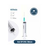 Genject 05 Ml. , 3 Parçalı , 21G (0.82MM.), 38MM, Açık Yeşil Iğneli Şırınga, Enjektör 20 Ad./pkt.