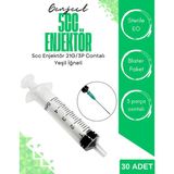 Genject 5 cc Enjektör 21G/3P Contalı Yeşil İğneli 5 ml Şırınga 30 Adet