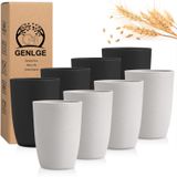 GENLGE Plastik Bardaklar Yeniden Kullanılabilir Buğday Hasır Bardaklar 12oz - Mutfak için Kırılmaz İçme Bardak Seti - BPA İçermez ve Bulaşık Makinesinde Yıkanabilir Plastik Bardak Bardakları
