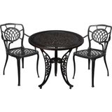 Genn Retail Aluminyum Döküm Bahçe Balkon Oturma Grubu 3 Parça 2 Sandalye + 1 Masa