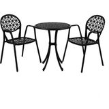 Gennhaus Aluminyum Döküm Bahçe Balkon Masa Sandalye Takımı 3 Parça 2 Sandalye + 1 Masa GZD02 Set