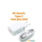 Genos Xiaomi Redmi Note 8 Pro Uyumlu Şarj Aleti Adaptörü Ve Type-c Kablosu