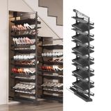 Genérico Ayakkabı rafı Çıkarılabilir Ayakkabı Ayakkabı Organizatörü, İstiflenebilir Metal Ayakkabı Organizatörü, Dolap için, Yerden tasarruf sağlayan dikey raf, 13 katman (58 cm)