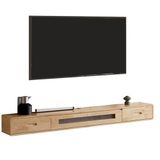 Genérico TV için yüzen raf, TV için duvar dolabı, depolama kapıları ile konsol, çok renkli, oturma odası için, masif ahşap, modern, orta renk