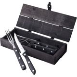 Gense Old Farmer Black Steak Çatal, Bıçak Takımı 4 Parça - 18/8 Paslanmaz Çelik