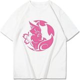 Genshin Impact Tshirt Oyun Grafik T Shirts - Beyaz - XL