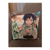 Genshin Impact Venti'li tek yönlü baskılı kırlent 25x25 cm dekoratif yastık