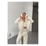 gentofSKY Oversize Kapitone Dolgulu Kadife Ceket/Mont - Sokak Modası