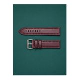 GENUINE LEATHER Premium Bordo Düz Deri Saat Kordonu 22mm Kasa Girişi 20mm Toka Uyumlu Kalın Dikişli Klasik Kayış