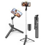 GenZ Bilişim LED Işıklı Selfie Çubuğu ve Bluetooth Kumandalı Kablosuz Selfie Stick Max: 70 cm Uzunluk Siyah